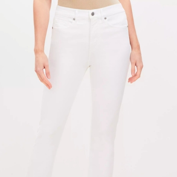 Ann taylor frayed hem high waisted white jean size 14 - Picture 9 of 10